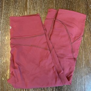 Lululemon burgundy invigorate crop leggings size 6